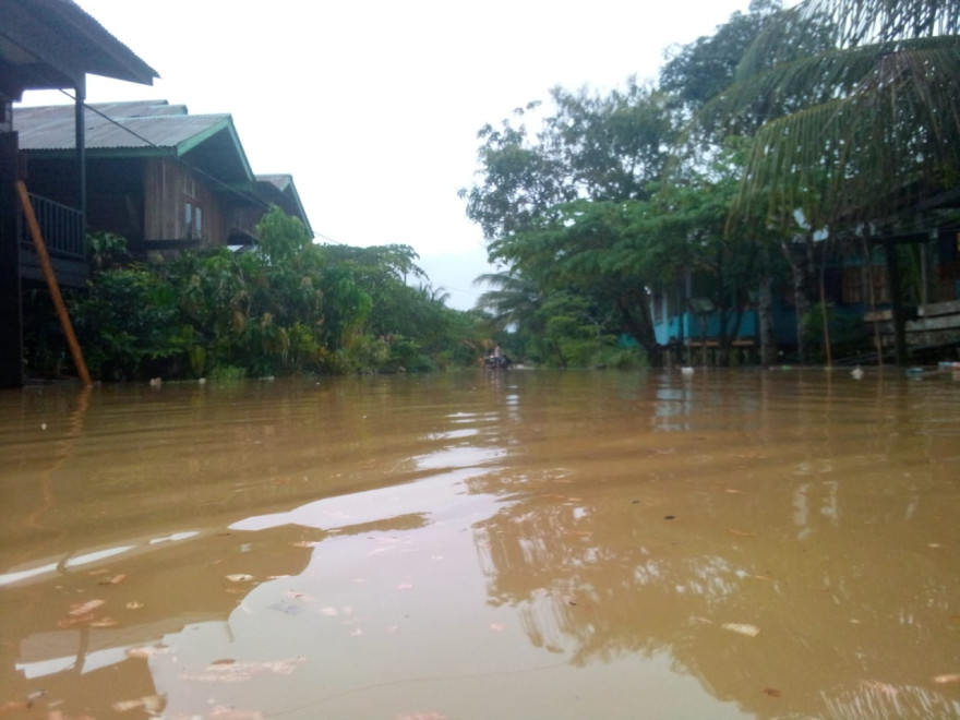 Banjir Rendam Dataran  Desa  Pimping di Kabupaten Bulungan Provinsi Kalimantan Utara